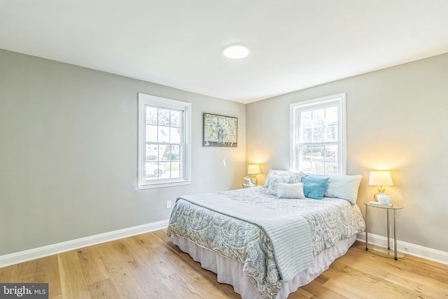 bedroom featuring light hardwood / wood-style flooring