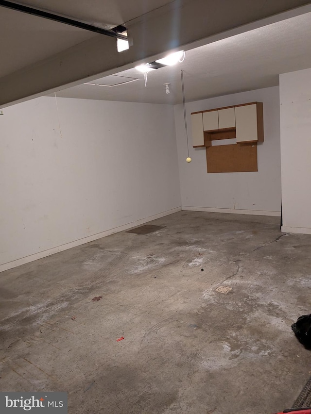 garage with baseboards