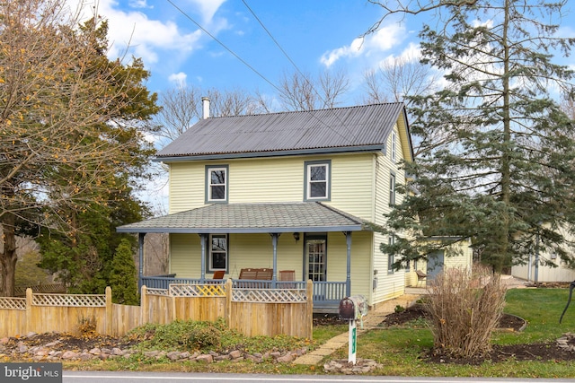 view of front of property with a porch