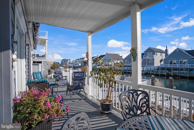 balcony with a water view