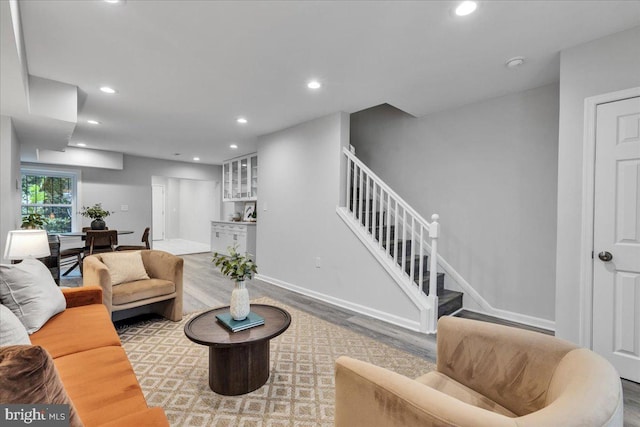 living room featuring hardwood / wood-style flooring