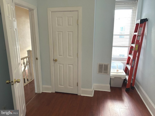 interior space featuring dark wood-type flooring