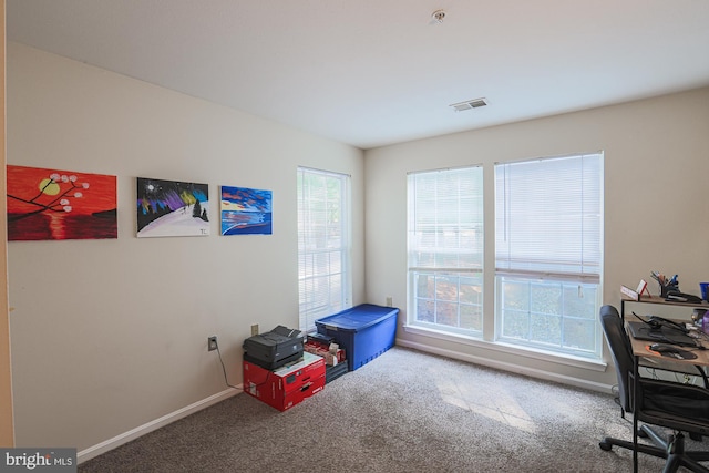 office area with carpet floors