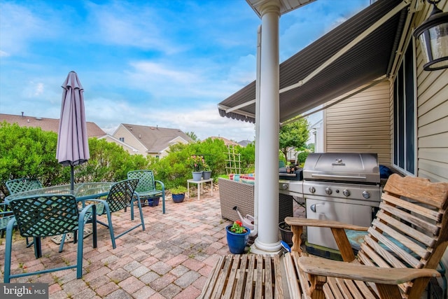 view of patio / terrace featuring grilling area