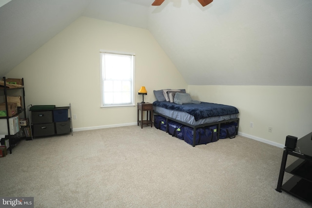 37978 George F Dr, Mechanicsville, MD 20659 - bedroom with lofted ceiling, carpet, baseboards, and ceiling fan