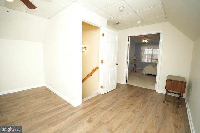 37978 George F Dr, Mechanicsville, MD 20659 - additional living space featuring baseboards, light wood-style floors, lofted ceiling, and ceiling fan