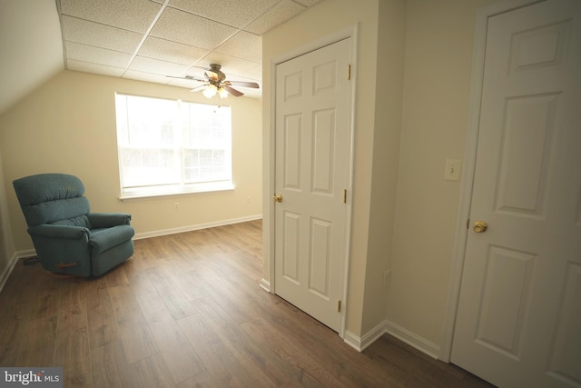 37978 George F Dr, Mechanicsville, MD 20659 - sitting room with ceiling fan, a drop ceiling, baseboards, and wood finished floors