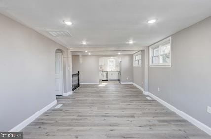 interior space featuring light wood-type flooring