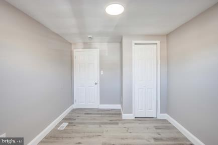 interior space featuring light wood-type flooring