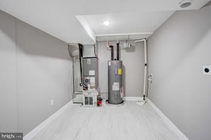 utilities with electric water heater and heating unit