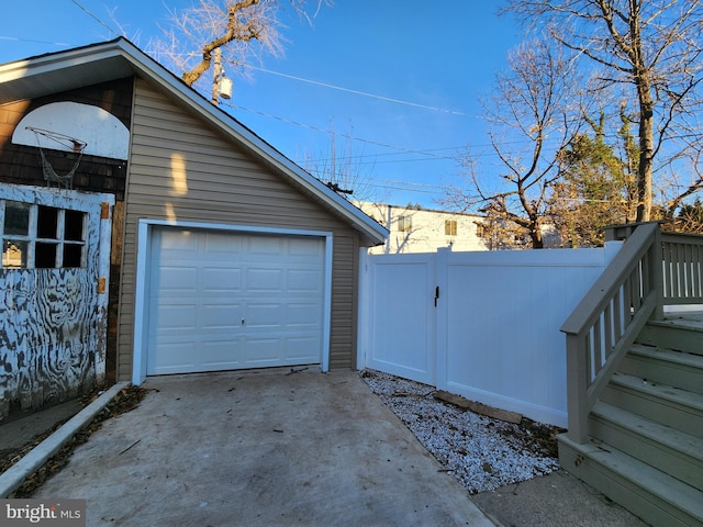 view of garage