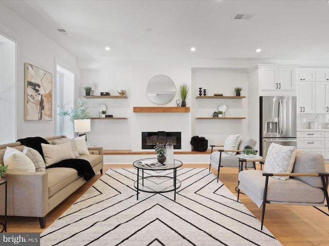 living room featuring light hardwood / wood-style floors