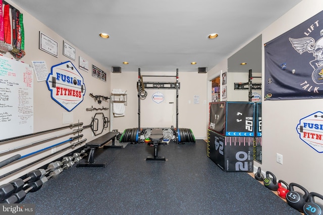 view of workout area