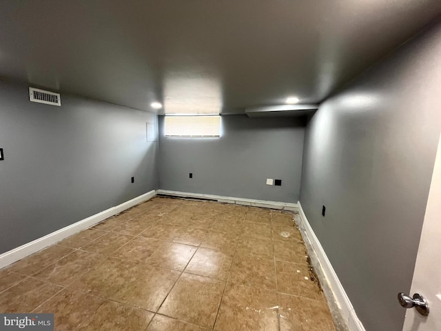 120 S Haven St, Baltimore, MD 21224 - below grade area featuring tile patterned flooring, recessed lighting, and baseboards
