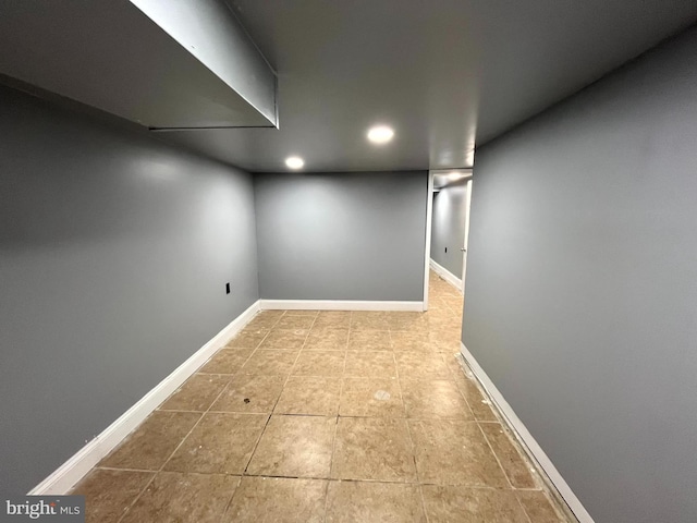 120 S Haven St, Baltimore, MD 21224 - tiled spare room featuring recessed lighting and baseboards