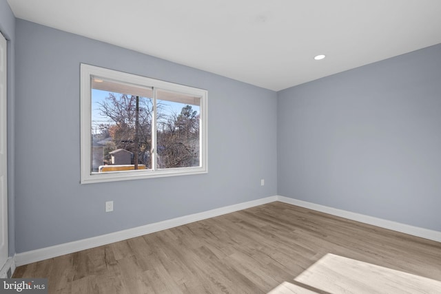 empty room featuring light wood-type flooring