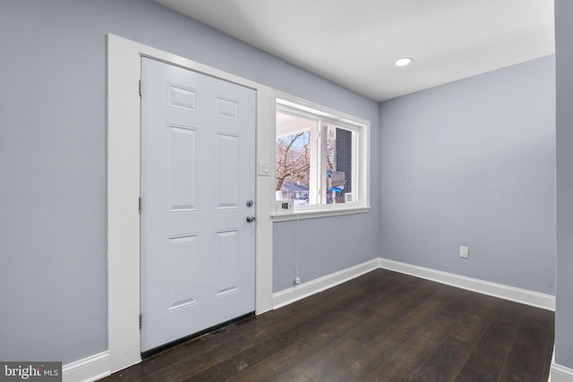 foyer featuring dark hardwood / wood-style floors