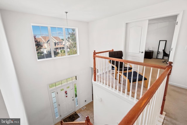 view of carpeted entryway