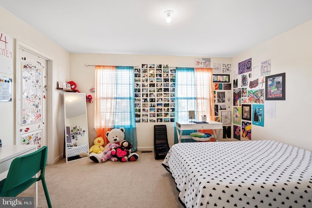 bedroom with carpet