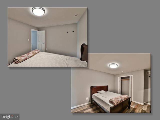 bedroom featuring dark wood-type flooring