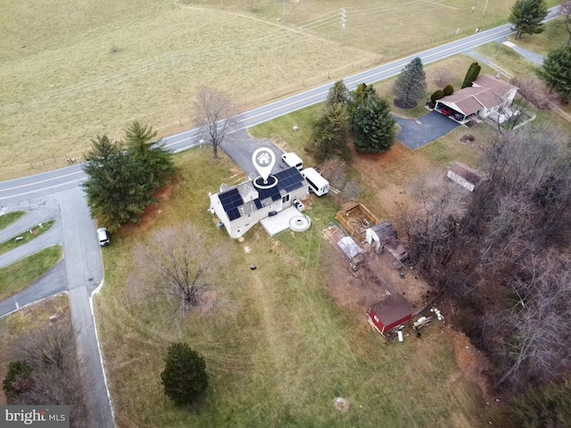 bird's eye view featuring a rural view