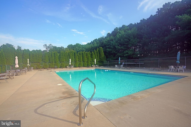 view of pool featuring a patio area