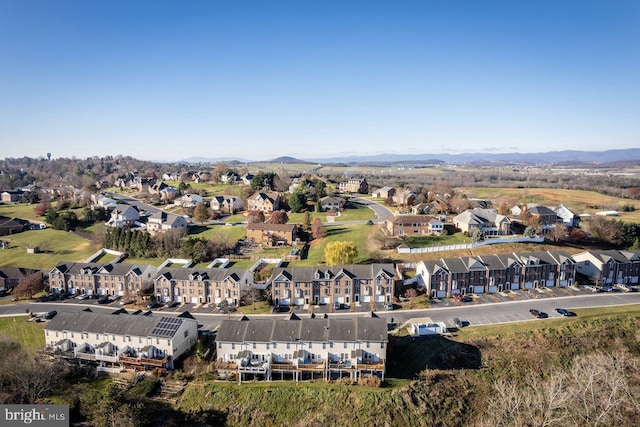 aerial view with a mountain view