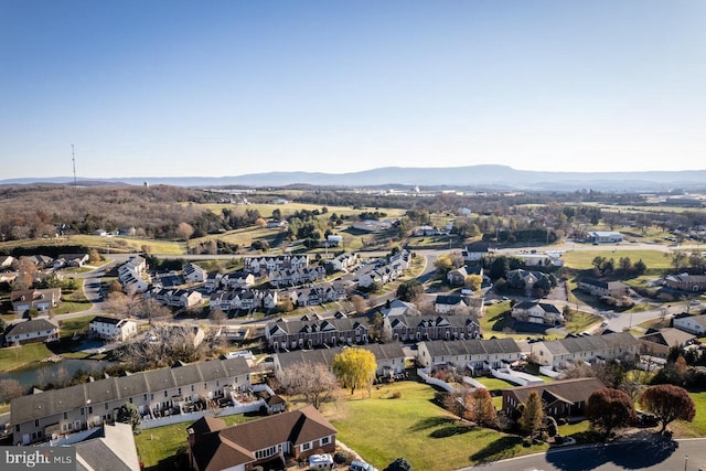 aerial view featuring a mountain view