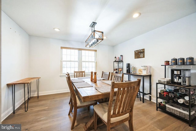 dining area featuring hardwood / wood-style floors