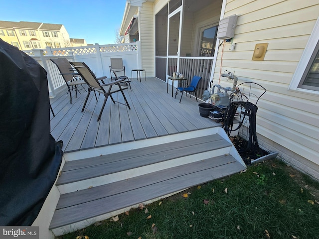 view of wooden deck