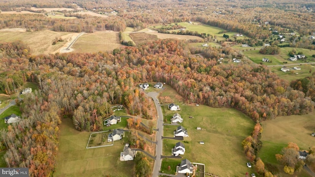 bird's eye view with a rural view