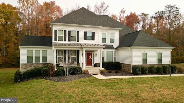 view of front of house with a front yard