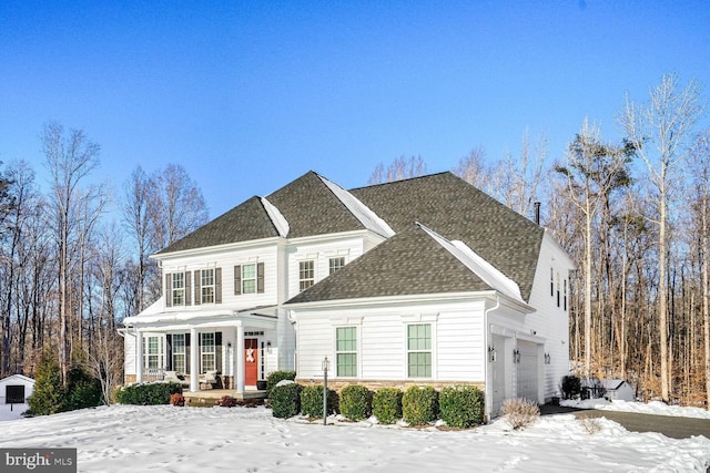 front of property featuring a garage