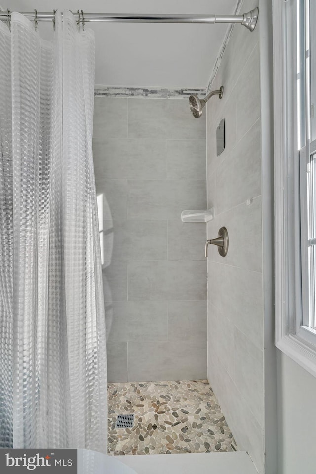 bathroom featuring walk in shower