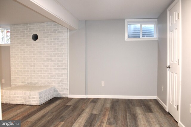 interior space featuring dark wood-type flooring