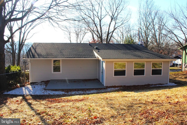 exterior space with a yard and a patio area