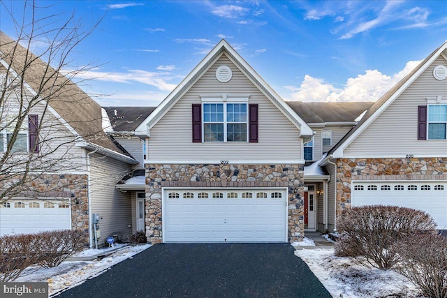 front facade with a garage