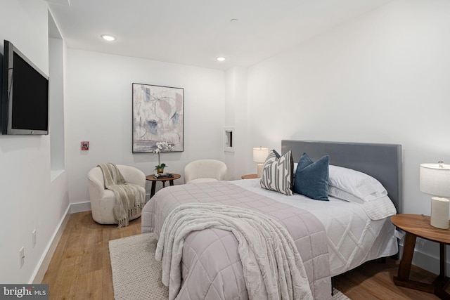 bedroom featuring light hardwood / wood-style flooring