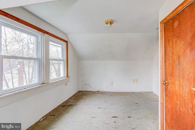 additional living space with lofted ceiling