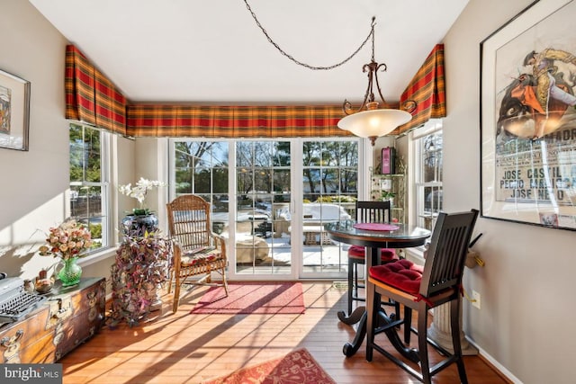 sunroom with plenty of natural light