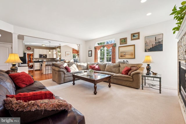 view of carpeted living room