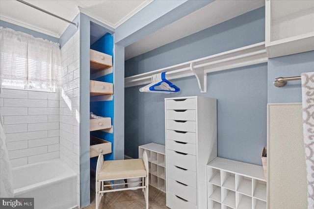 spacious closet featuring wood-type flooring