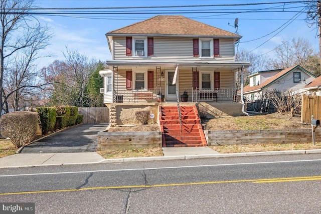 view of front property with a porch