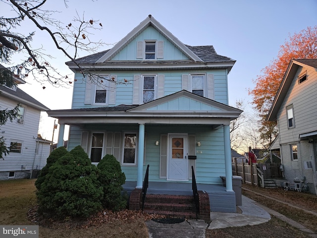 view of front of home with central air condition unit