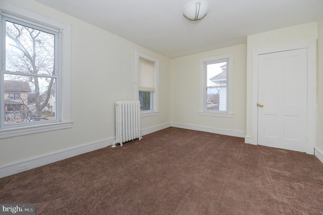 interior space featuring a wealth of natural light and radiator