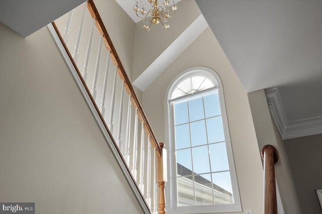 interior details with an inviting chandelier