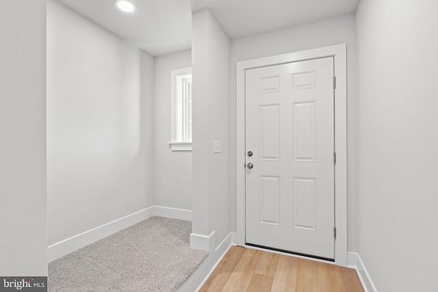 entryway featuring light wood-type flooring