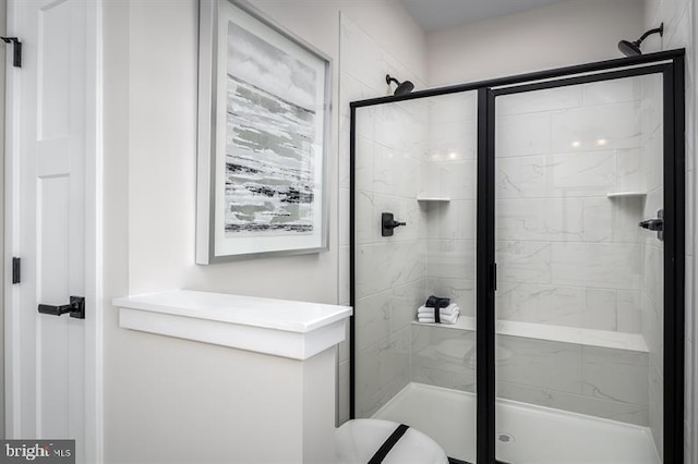 bathroom featuring walk in shower