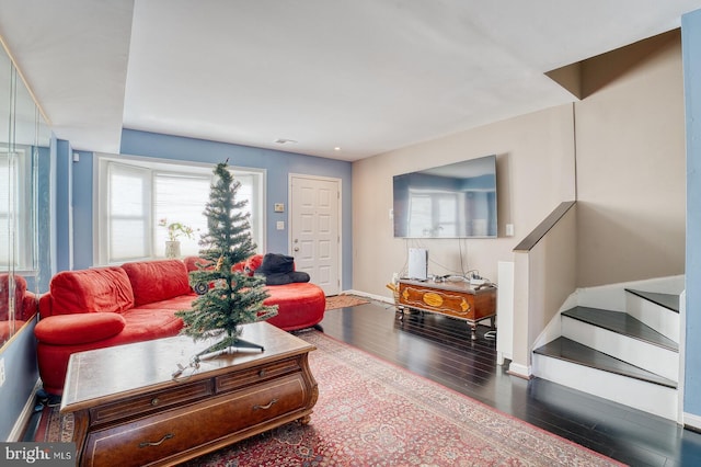 living room featuring hardwood / wood-style flooring