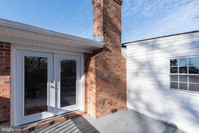 deck with french doors